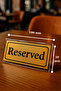 Transparent Plexiglass Top Single Direction Gold Metal "Reserved" Lettering from Table Writing Series - 100 mm X 50 mm - 3