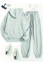 Full Hoodie New York the Empire City Grey Printed Tracksuit Set - 5