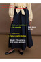 Women's Navy Blue Pocketed Long Summer Hijab Poplin Flared Skirt - 2