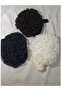 3 Pieces Frilly Hijab Bonnet Black White Navy Blue - 4