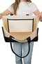 Elite Canvas Tote Bag Beach Bag Large Capacity Shopping Bag Women's Casual Shoulder Bag - 8