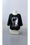 Atatürk No.1 Printed Women's Black Crop Oversize Cotton T-Shirt - 2