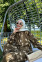 Women's Dark Mustard Leaf Effect Crinkle Shirt Pants Bottom Top Set - 5
