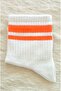 3 Pairs Women's Men's Cotton Socks – College & Sneaker Compatible Unisex White Striped Socks - 5