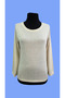 Women's Cream Regular Fit Long Sleeve Cotton T-Shirt