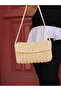Women's Hand Knitted Straw Paper Rope Shoulder Bag - 3