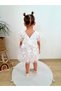Butterfly Pattern White Color Dress Short Sleeve Bow Birthday Party Wedding Special Occasion Tulle Lined - 6
