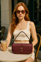 Selra Buckle Detailed Magnet Closure Inner Pocket Shoulder Bag Bitter Brown - 7