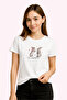 Women's Printed Sweet Gossip Coquette Rabbit Printed Oversize T-Shirt - 4