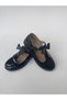 Girl's Poled Top Bowtie Black Patent Leather Orthopedic Ballerina Shoes