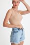 Women's Neck Piping Detailed Crop Beige - 2