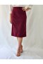 Women's Plum Striped Woven Pencil Skirt - 2