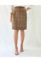 Women's Colorful Plaid Woven Pencil Skirt - 2