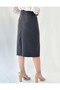 Women's Black Striped Midi Size Woven Pencil Skirt - 5