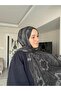Patterned Silk Shawl Pd1 - Black - 3