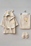 Newborn Baby Lamb Pattern Towel Bathrobe Set Organic - Baby Birth Gift - 4