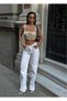 Strappy Gathered Beige Crop Wft8036 - 3