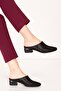 Genuine Leather Stylish Comfortable Sabo Slippers Vdt.16 Black - 6