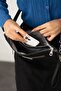 Women's Black Faux Leather Adjustable Cross Strap Hand Strap Portfolio, Clutch Bag 1360 - 3