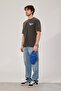 Men's T-Shirt Power of Peace Washed Smoked Oversize Crew Neck Thick Cotton Fabric - 4
