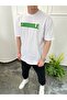 تي شيرت رجالي من Smule باللون الأبيض ذو ياقة دائرية كبيرة الحجم