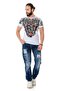 Ct728 vintage print t-shirt with stones - 5