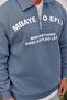 سويت شيرت رجالي Mbaye ذو ياقة زرقاء كبير الحجم بسحاب نصف كلي و3 خيوط مزدوجة