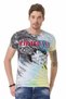 Ct684 Eagle Patterned Skull Colorful T-Shirt