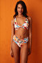 Multi-Colored Marigold Hot Knot Detailed Triangle Bikini Top