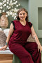 “Bamboo Fabric Plus Size Women's Lace Short Sleeve Pajama Set – Soft, Breathable, Stylish and R - 3