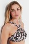 Multicolored Leaf Art Halter Bikini Top - 3