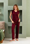 “Bamboo Fabric Plus Size Women's Lace Short Sleeve Pajama Set – Soft, Breathable, Stylish and R - 4