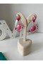 Decorated Engec Model Enamel Dangle Gold Pink Color Women's Earrings Lotus - 7