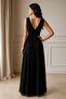 Double-Breasted Neck Draped Fitted Waist Tulle Evening Dress - 2
