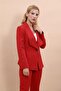 Midi Length Drape Sleeve Jacket-red - 2