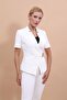 Ecru Color - Buckle and Short Sleeve Jacket - 3