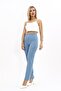 Elastic Tight-Legged Trousers-Sea - 5