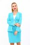 V-Neck Long Corporate Jacket-Turquoise - 5