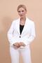 Ecru Single Button Collared Jacket - 5