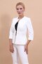 Zero Collar Plain Short Jacket-White - 1015100 - 5
