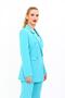 Men's Collared Kuruvaze Blazer Jacket-Turquoise - 1034100 - 4