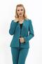 V-Neck Hooded Classic Jacket - Petrol - 1041100