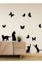 Cute Cats and Butterflies Glass, Wall, Sticker - 4