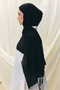 Tasseled 50% Cotton Brice Shawl - Black - 6