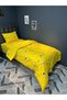 Youth Room Duvet Cover Set with Elastic Sheets 100% Cotton Space Yellow - 3