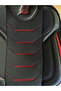 Commercial Vehicle Seat Cover Caddy Doblo Connect Courier Kango Rear 2+1 Case Black Red - 3