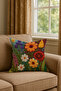 3D Wild Flower Embroidery Embroidered Classic Style Digital Printing Set of 2 Throw Pillow Covers - 3