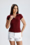 Women's Polo Neck Knitted T-Shirt - 5
