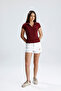 Women's Polo Neck Knitted T-Shirt - 7