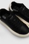 Genuine Leather Lace-Up Casual Sneaker Black-White - 5